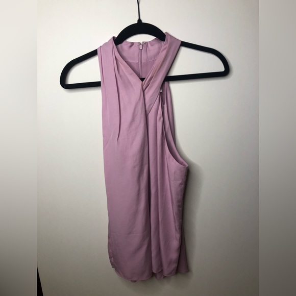 Club Monaco Light Pink Sleeveless Cross Over Top Size 10 - Picture 2 of 6